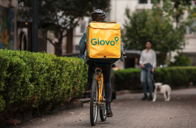 Glovo Delivery Man on Motorcycle